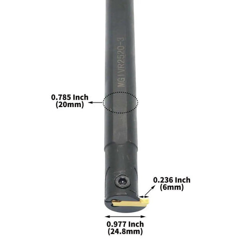 Three Quarters Inch Internal Grooving Tool For Lathe With 20mm Shank Built Tough Boring Bar Cutting Tool Holder Grooving Cutoff Cutter