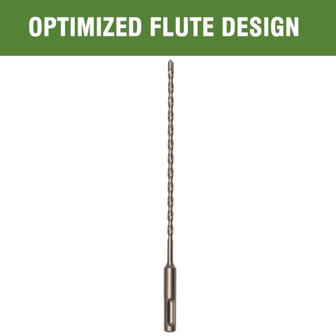 Three Sixteenth Inch SDS Plus Concrete Drill Bits Set For Hammer Drills, Eight Inch Masonry Drill Bit With Tungsten Carbide Tips For Block Wall Brick Stone Not For SDS Max Six Pack showing optimized flute design
