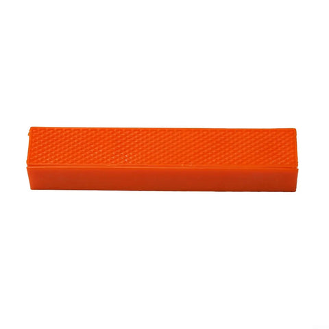 Two Pack Magnetic Soft Rubber Jaw Pads For Bench Vise And Drill Press Clamps Nonmarking Cushion Protectors For Delicate Surfaces Fits 4 Inch 5 Inch And 6 Inch Vises Orange Color, single pad front view