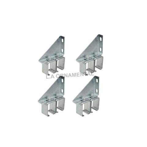 Built Tough Galvanized Steel Double Box Rail Brackets For Sliding Barn Doors Track Hardware Set Of Four With Lags