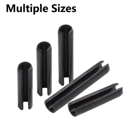390 Piece Roll Pin Assortment Kit With 13 Pin Sizes From M1.5 To M6 In Spring Steel 65Mn Manganese Black Slotted Expansion Pins