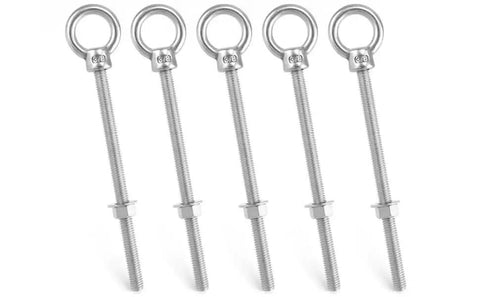 316 Stainless Steel Machinery Eye Bolt With Shoulder 3 Eighths Inch By 6 Inches Long Marine Grade Eyebolt Pack Of 5 Threaded Eyebolts Corrosion Resistant Lifting Hardware WD30279