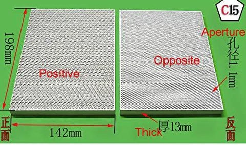 Meter Star heat-resistant ceramic square plate with honeycomb texture for oven/barbecue; 7.8x5.59x0.55 in; two plates.