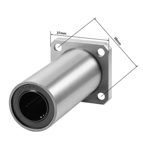 Side view of LMK16UU Square Flange Linear Ball Bearing Set For Smooth Low Friction Motion Workhorse 16 Mm Bore 28 Mm OD