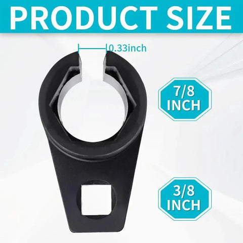 Offset O2 Sensor Socket 7/8 Inch (22mm) With 3/8 Inch Drive, Universal Fit For Vehicle Oxygen Sensor Removal And Installation, size details
