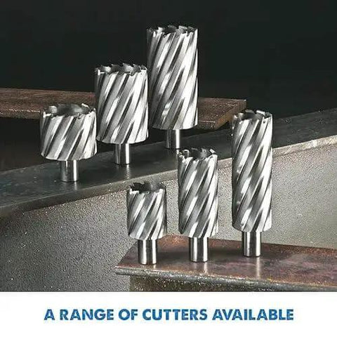 Assorted annular cutters compatible with Magnetic Drilling System for Metal With One And Five Eighth Inch Diameter Capacity And Two Inch Depth 1200W
