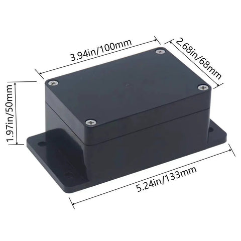 2 Pack IP65 Waterproof ABS Plastic Electrical Junction Boxes Project Enclosures With Fixed Ears Black 3.94 X 2.68 X 1.97 Inches