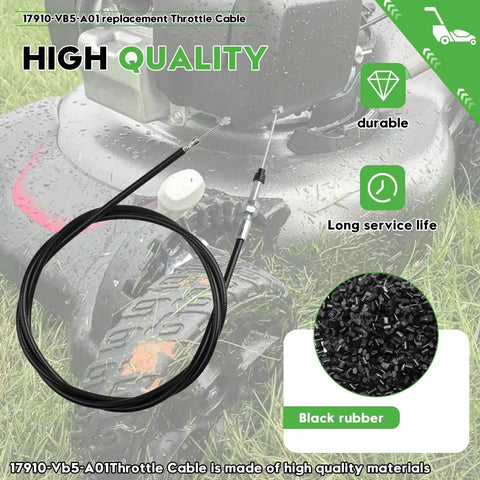 Restore precise throttle control with this 52 inch throttle cable replacement for HRA and HRC lawn mowers shown on grass