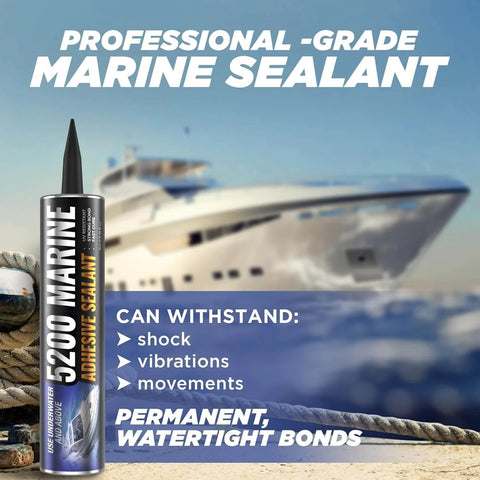 Black 5200 Marine Sealant Fast Cure For Boats And RVs Be Your Go To Heavy Duty Adhesive With Ultra Strong Bond UV Resistant