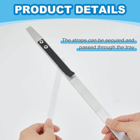 Hands holding Efficient 54 Inch Pallet Strap Feeder Stick Guide MorningRo 2 Pack For Quick Strapping Through Pallets