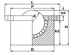 551 lbs Load capacity Stainless Steel Flange Ball Transfer Bearing Unit
