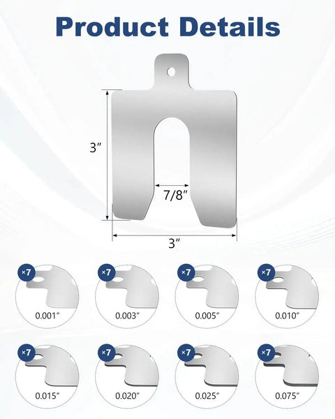 Level Up Your Precision With A 56 Piece Stainless Steel Shim Kit Featuring 3 By 3 Inch Shims In Eight Thicknesses For CNC Alignment