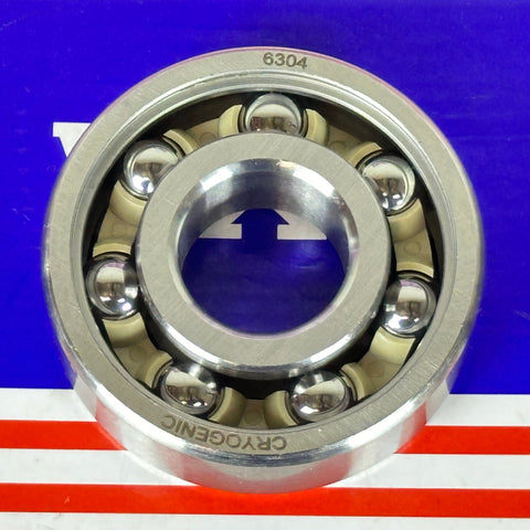 6304 Cryogenic Ball Bearing Stainless Steel Abec 3 with PEEK cage