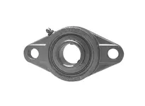 Front view of a 3/4 in Stainless Steel 2-Bolt Flange Bearing Single Unit with Set-Screw Lock, RF Double-Lip Sealed Ball Insert.