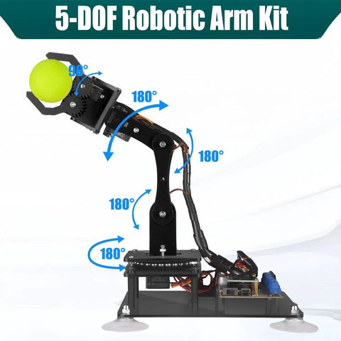 5 DOF Robotic Arm Kit Compatible With Arduino IDE Programmable STEM Educational Tool for Teens with 5-axis movement illustration