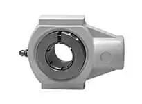 1-3/16 in Hanger Bearing Single-Row Ball, Kanigen Accu-Loc Style Black Housing, front view
