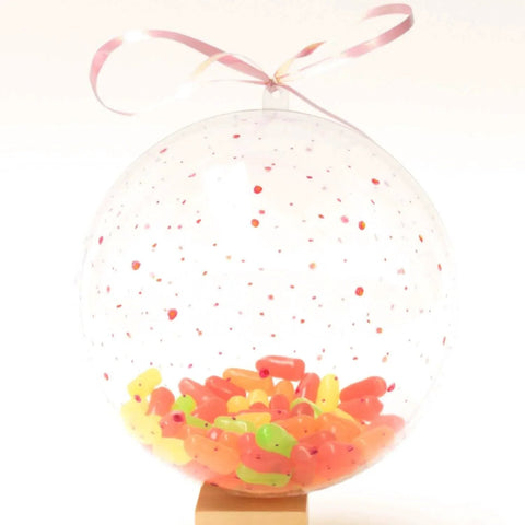 5.5" Clear Big Plastic Acrylic Arts & Crafts Giant Mold Shells Molding Ball filled with colorful candies