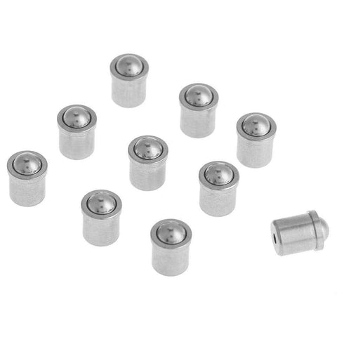 10 piece ball plunger 5mm x 6mm push fit spring plunger made from 304 stainless steel, front view