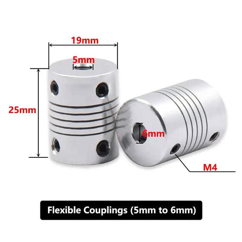 Flexible 5mm To 6mm Aluminum Alloy Couplings 5Pcs Joint Connectors For NEMA 17 Stepper Motors RepRap 3D Printer CNC Machine