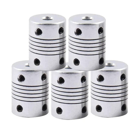 Flexible 5mm To 6mm Aluminum Alloy Couplings 5Pcs Joint Connectors For NEMA 17 Stepper Motors RepRap 3D Printer Or CNC Machine
