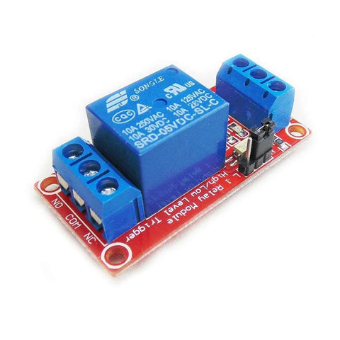 5V One Channel Relay Module With Opto Isolation And High Low Level Trigger, Two Pack, 10A AC 250V And 10A DC 30V Load, red PCB