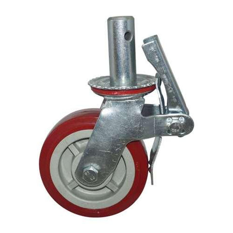 6" Scaffold Caster Wheel 441 Lbs - Brake Polypropylene rim - PVC