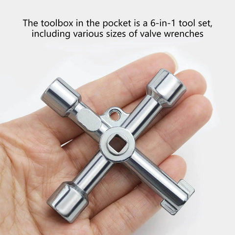 All In One Adjustable Tool For 5.3mm To 9mm Fits Multi Geometry Portable Body Designed For Outdoor Emergencies And Industrial Repairs Zinc Alloy Hand Tool With Ergonomic Non Slip Handle For Precise Torque And Beefy Pro Grade Reliability in hand showing compact, cross-shaped design