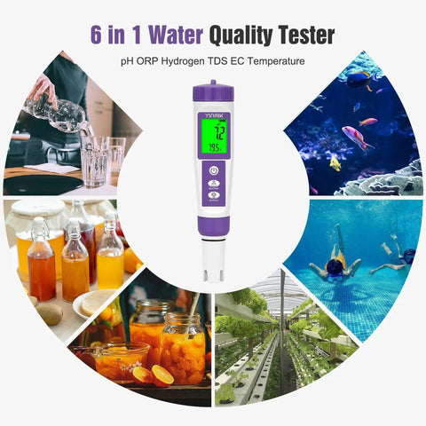 All In One Hydrogen Water Tester Kit With TDS Meter And ORP pH EC Tester for drinking water, aquariums, and kombucha brewing by Yinmik