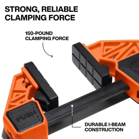 Speed Klamp 6 Inch Bar Clamp Set Two Pack With One Handed Operation And 150 Pound Clamping Power For Woodworking And Metal Projects