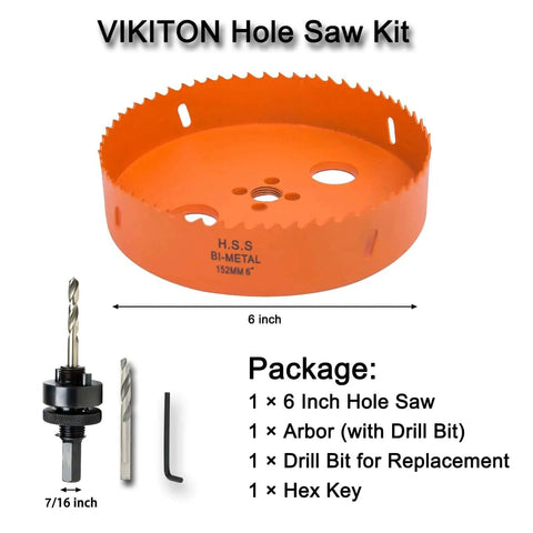 Bi Metal 6 Inch Hole Saw Kit With Arbor For Metal Wood And Plastic Cutting Clean Holes Smooth Edges Fast Chip Removal components