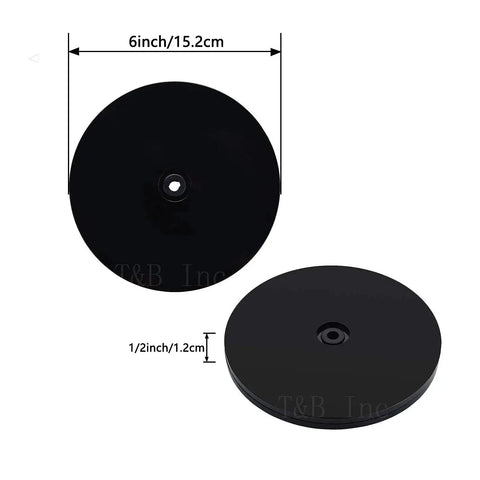 6 Inch Lazy Susan Turntable Organizer Made From Clear Acrylic, black discs for spice rack, kitchen cabinet, and storage solution