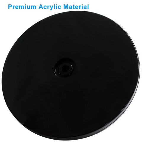 6-Inch Lazy Susan Turntable With Black Acrylic Surface Ball Bearing Rotation emphasizing premium acrylic material