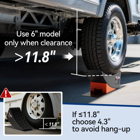 6 Inch Lift Camper Leveling Blocks 2 Pack Heavy Duty Tire Change Ramp Up To 35,000 Lbs GVWR And 32 Inch Tires Ideal For Wide Axle Trailers