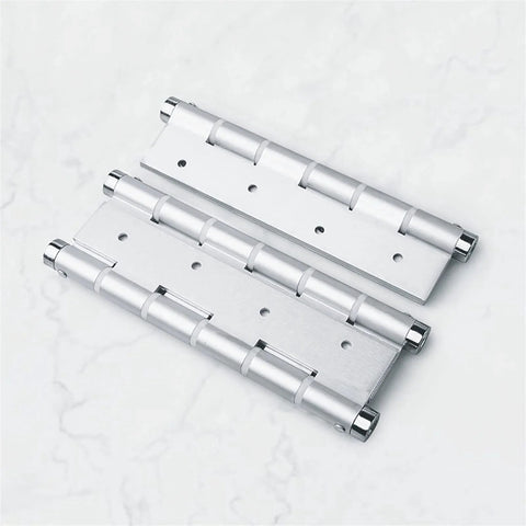 Aluminum 6 Inch Double Opening Door Hinge With Double Spring 360 Automatic Closing for Wooden Doors in silver color