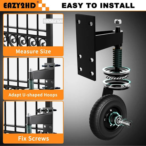 6 Inch Gate Wheel 500 Lb Heavy Duty Gate Wheel With Brake 360 Degree Rotation Fence Gate Wheels Spring Loaded Gate Caster