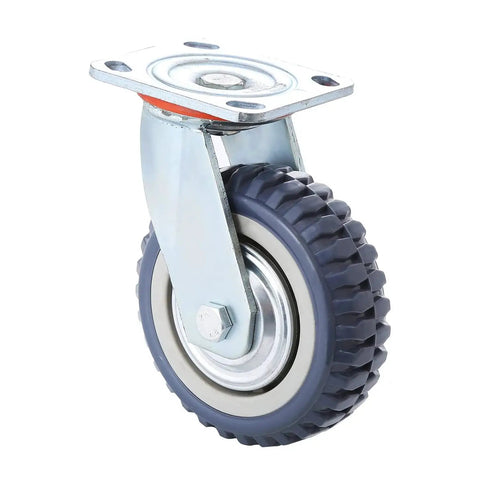6 Inch Heavy Duty Plate Casters Set Of 4 With 360 Degree Swivel And Ball Bearing For Quiet Operation 200 Kg Per Wheel 600 Kg Total Load Rust Proof PU Wheel And Iron Bracket 2 With Brake Lock And 2 Without