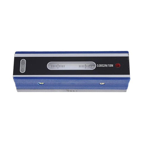 Front view of Six Inch Master Precision Level For Machinist Tools In Durable Cast Iron Body With Wooden Case Portable Spirit Level