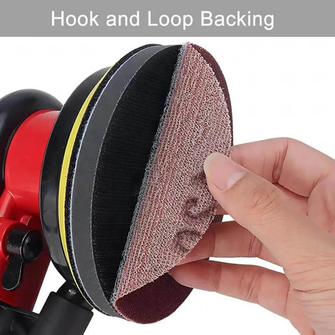 Close-up of 6 Inch Wet Dry Sanding Discs 50 Pcs Hook Loop Assorted Grit Silicon Carbide 1000 1500 2000 3000 5000 For Orbital Sander.