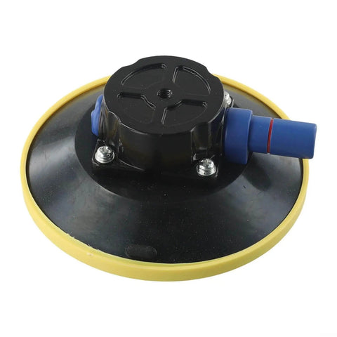 6 Inch Vacuum Suction Cup With Beefy Heavy Duty Aluminum Base And Hand Pump, showing top thread and rubber seal