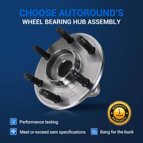 All-In-One 6-Lug Wheel Hub Bearing Assembly With ABS Front and Rear Fits 2008-2017 Buick Enclave product image