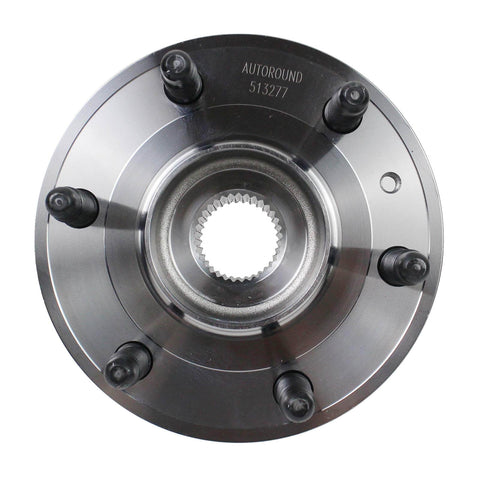 Front view of All-In-One 6-Lug Wheel Hub Bearing Assembly With ABS Front and Rear Fits 2008-2017 Buick Enclave