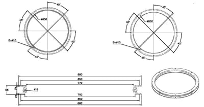 6 Ton Heavy Duty 34inch Diameter Large Turntable Bearing