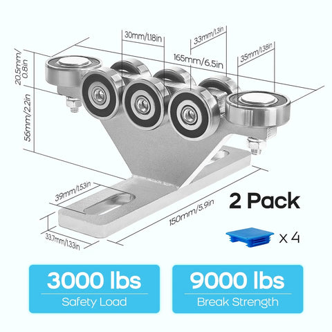 6+2 Wheel Hoist Trolley with Anti Lock Anti Fall Unistrut Rollers Designed for Electric Hoists with safety and strength specs