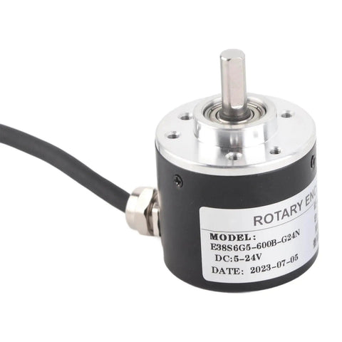 600 PPR AB Two Phase Incremental Optical Rotary Encoder 5V to 24V Supply, 6mm Shaft, 5000 RPM, front view
