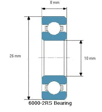 6000-2RS Bearing Deep Groove 6000-2RS - VXB Ball Bearings