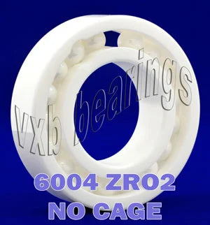 6004 Full Complement Ceramic Bearing 20x42x12 ZrO2 - VXB Ball Bearings