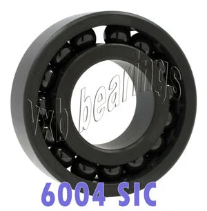 6004 Full Complement Ceramic Bearing SIC Silicon Carbide 20x42x12 - VXB Ball Bearings