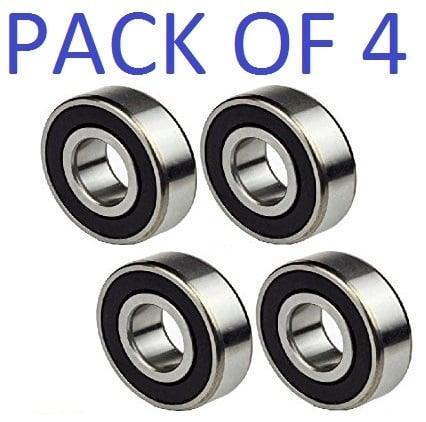 4-Pack 6007-2RS Ball Bearings Dual Sided Rubber Sealed