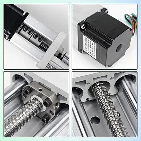 600mm Stroke CNC Linear Stage Motion Actuator, Double Optical Axis X Y Z Axis Linear Slide Rail Aluminum Alloy Cross Sliding Table SBR16 Linear Rail Guide SFU1605 Ballscrew for CNC