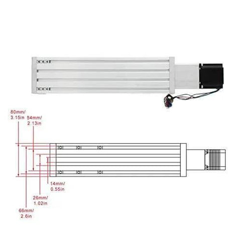 600mm Stroke CNC Linear Stage Motion Actuator X Y Z Axis Linear Slide Rail Aluminum Alloy Cross Sliding Table Linear Rail Guide SFU1605 Ballscrew+Nema23 57 Stepper Motor for CNC